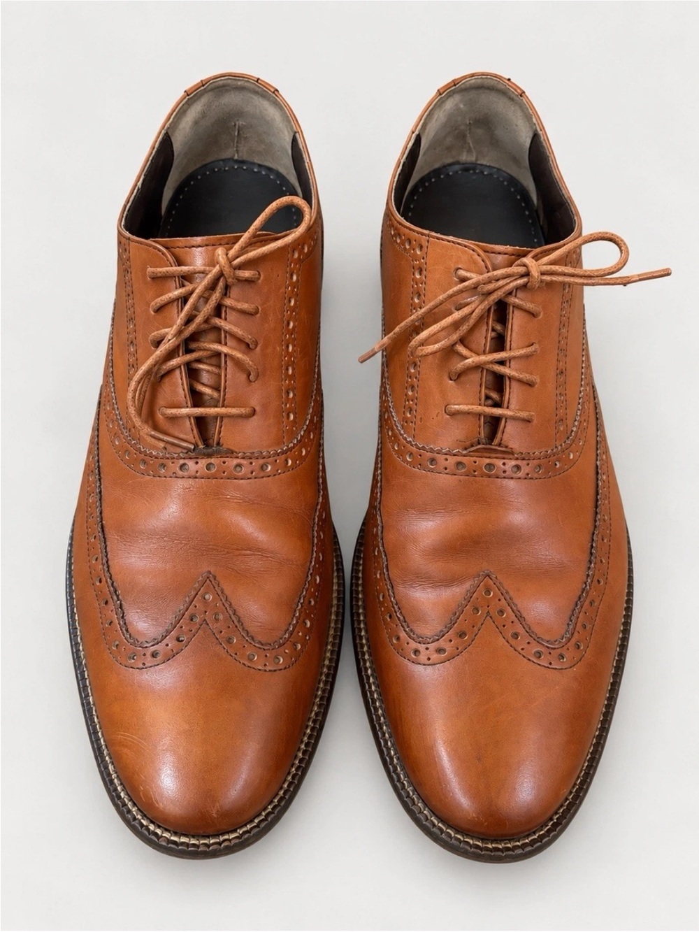 Cole Haan Wingtip Oxford Shoes Mens 11M Brown Leather Brogue Dress